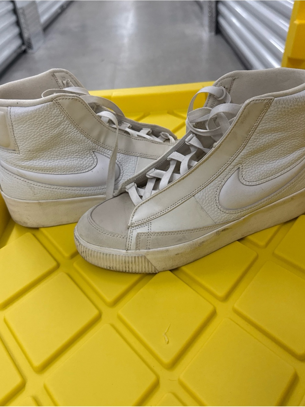 Nike Women's White Cream High-Top Sneakers